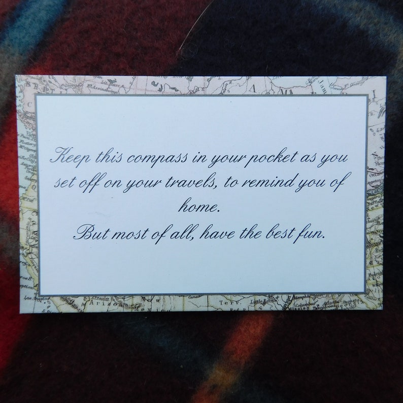 Compass Pocket Token With Message Card Personnalised Pocket - Etsy
