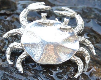 Crab Figurine, Miniature Crab, Handmade, in Fine Pewter, by William Sturt