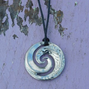 Koru Wave Spiral Pendant, New Zealand Maori Designed Surfer Pendant ...