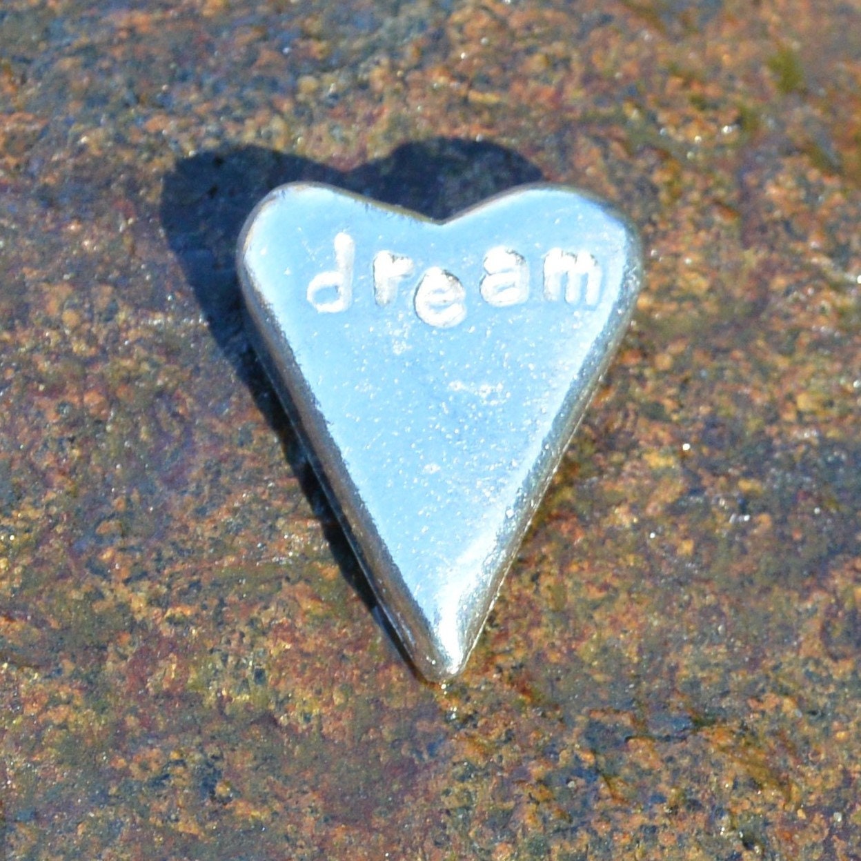 Dream, Heart Token, Pocket Handmade, in Fine Pewter, By William Sturt, Sent in Pretty Organza Bag