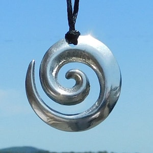 Handcrafted Spiral Pendant, Represents New Beginnings and Harmonious Growth, Surf-inspired Jewellery. Handmade by William Sturt