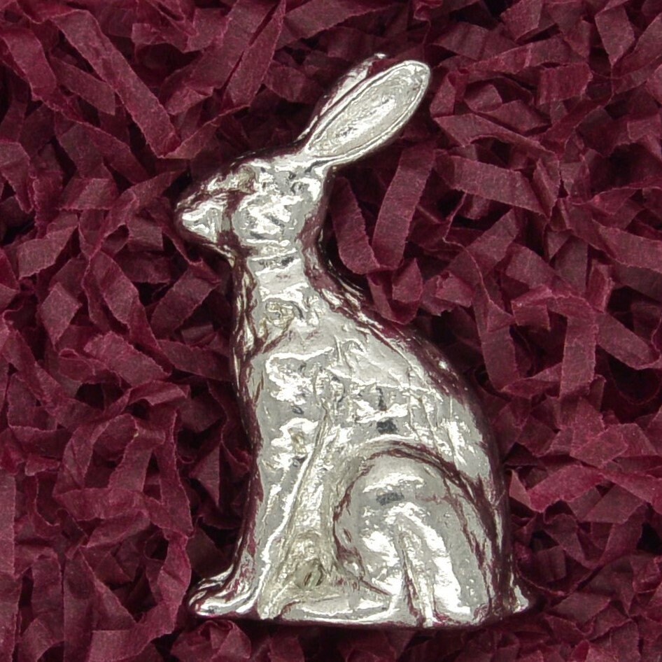 William Sturt Statuetta Lepre In Peltro Fatto A Mano - Piccola Lepre Portafortuna, Regalo Per Nozze Di Stagno (10 Anni) - 4