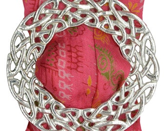 Celtic Knot Scarf Ring, Tin Anniversary Gift, Handmade, in Fine Pewter, by William Sturt