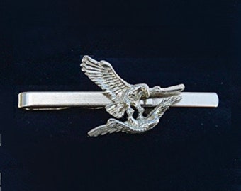 Eagle Tie Clip, Eagle Tie Slide, Hand Cast in Fine Pewter by William Sturt