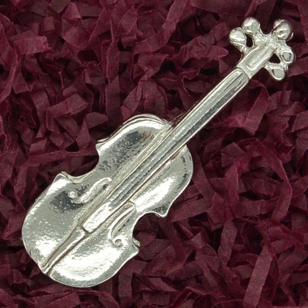 Violine Brosche, Musiker Schmuck, Handguss aus Deutschem Zinn von William Sturt