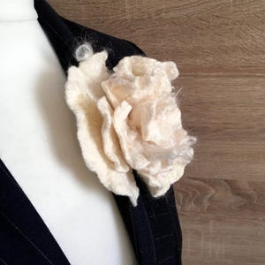 Wool Felted Brooch  Felted Flower Style Brooch  Flower Pin