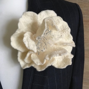 Wool Felted Flower Brooch