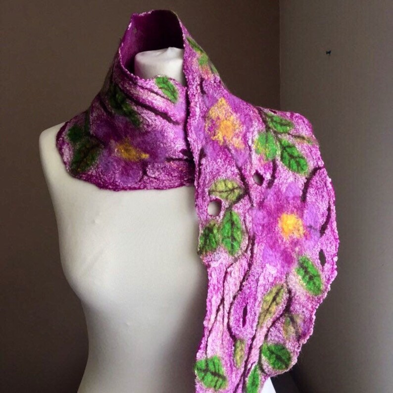 Merino Wool Scarf Softest Merino Wool Neck Warmer Nuno Felted Etsy UK