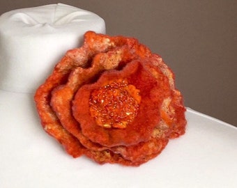 Wool Felted Brooch  Flower Brooch  Pin