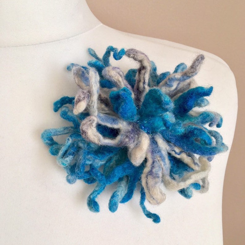 Wool Felted Brooch Flower Style Brooch Pin Etsy