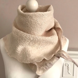 Merino Wool Neck Warmer  Wool Felted Triangle Scarf