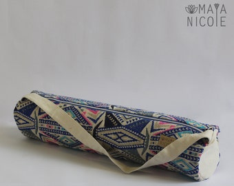 Handmade yoga mat bag, Yoga bag with full zipper, Inside pocket zipper, Exercise mat bag, Pilates mat bag