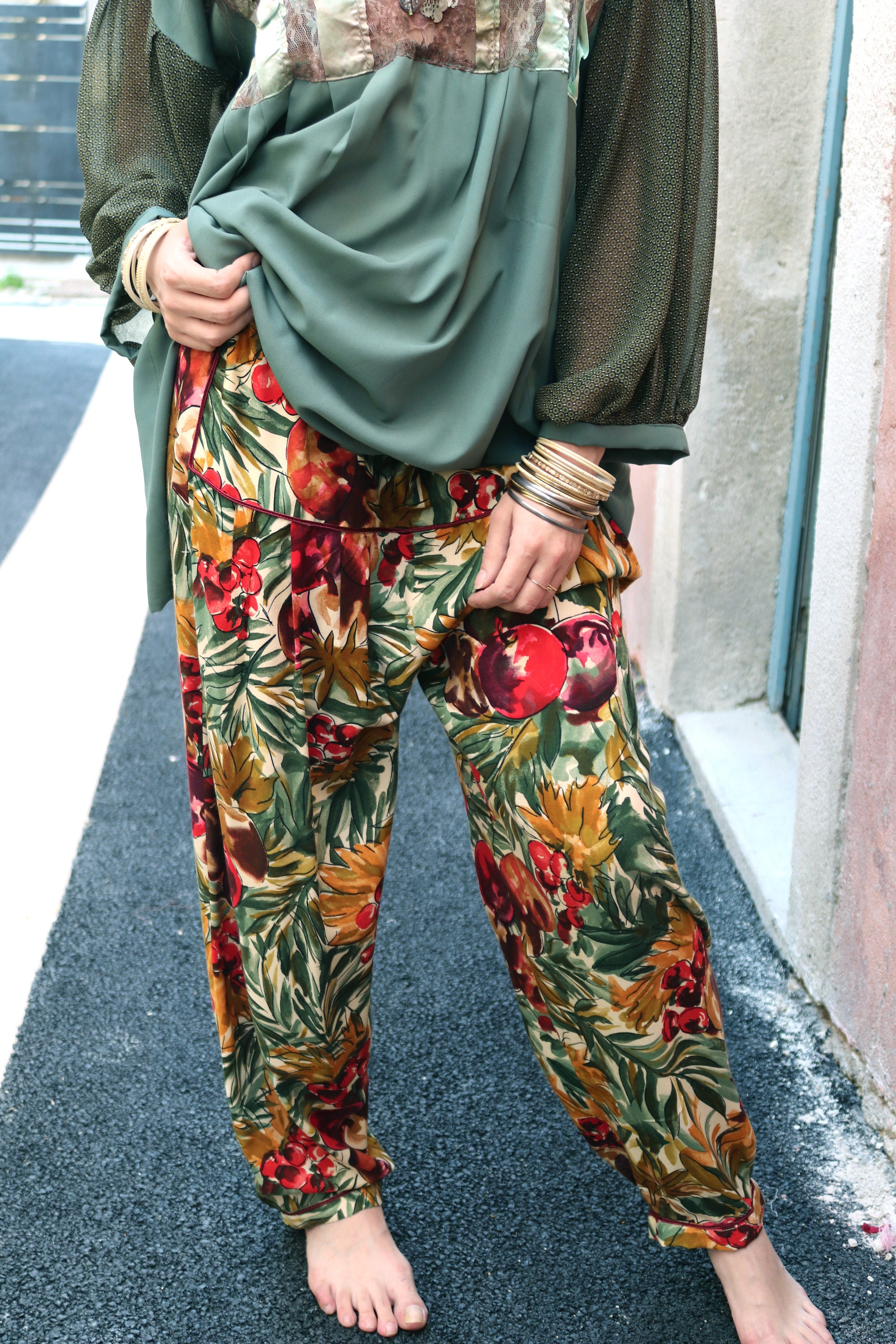 Oriental Print Trousers  Endource