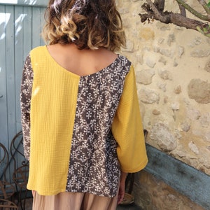 tunique GABIN gaze Rayé bleu - Boho-Chic Clothing