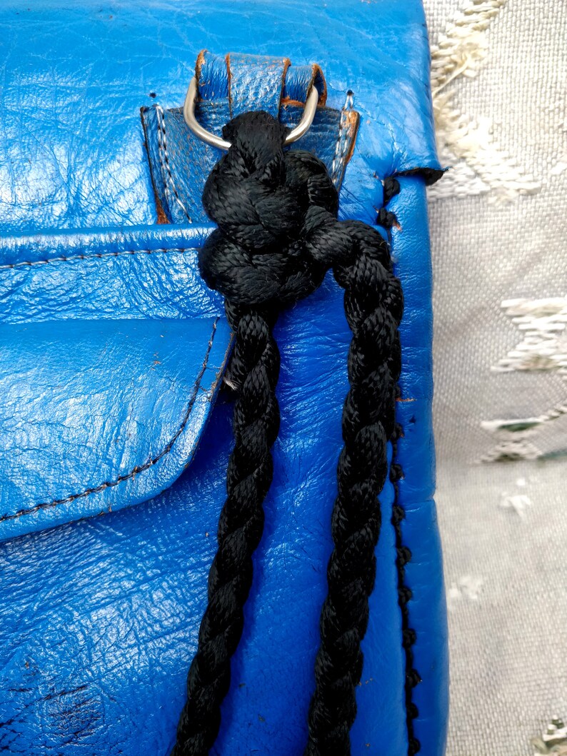 shoulder bag Berber bag in leather embroidered with cactus silk authentic CHOUKARA vintage 60s black-white Christmas gift handmade