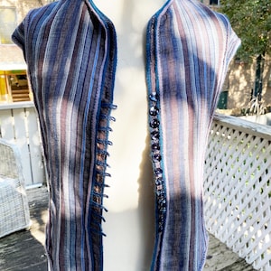 OOAK reversible artisan vest, Handmade Ottoman Buttoned Waistcoat, Boho Festival Jacket,Vintage 90s Cap sleeves Jacket
