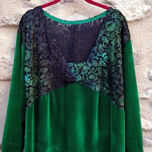 Robe Tunique Longue Noir Velours Mint Velvet UK8 - Manches Courtes, Extensible, Comme Neuve