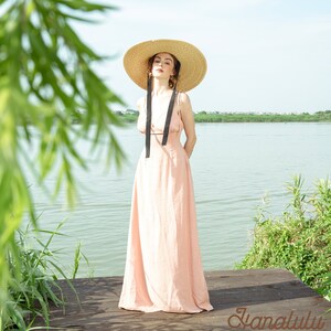 Linen Maxi Dress-Linen Long Dress-Bridesmaid Dress-Prom Dress-Occasion Dress-Holiday/Vacation Maxi Dress-Wedding Guest Dress-Special Event image 1