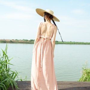 Linen Maxi Dress-Linen Long Dress-Bridesmaid Dress-Prom Dress-Occasion Dress-Holiday/Vacation Maxi Dress-Wedding Guest Dress-Special Event image 2