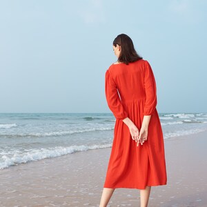 Linen Skater Dress-Linen Sundress-Linen Summer Dress image 7