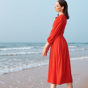 Linen Skater Dress-Linen Sundress-Linen Summer Dress image 4