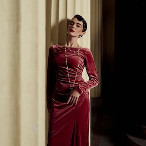 Classy Velvet Dress Etsy UK