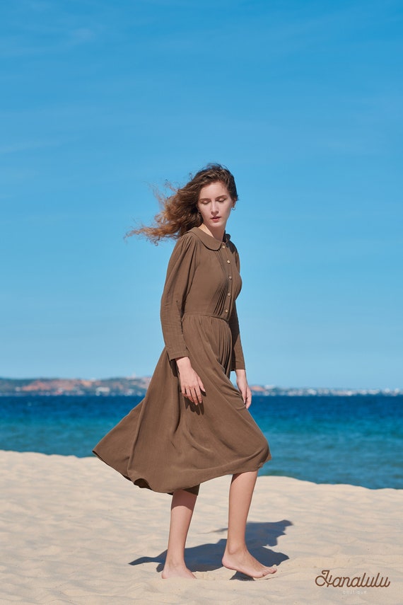 collared fit and flare dress Collared Fit And Flare Dress main image 1