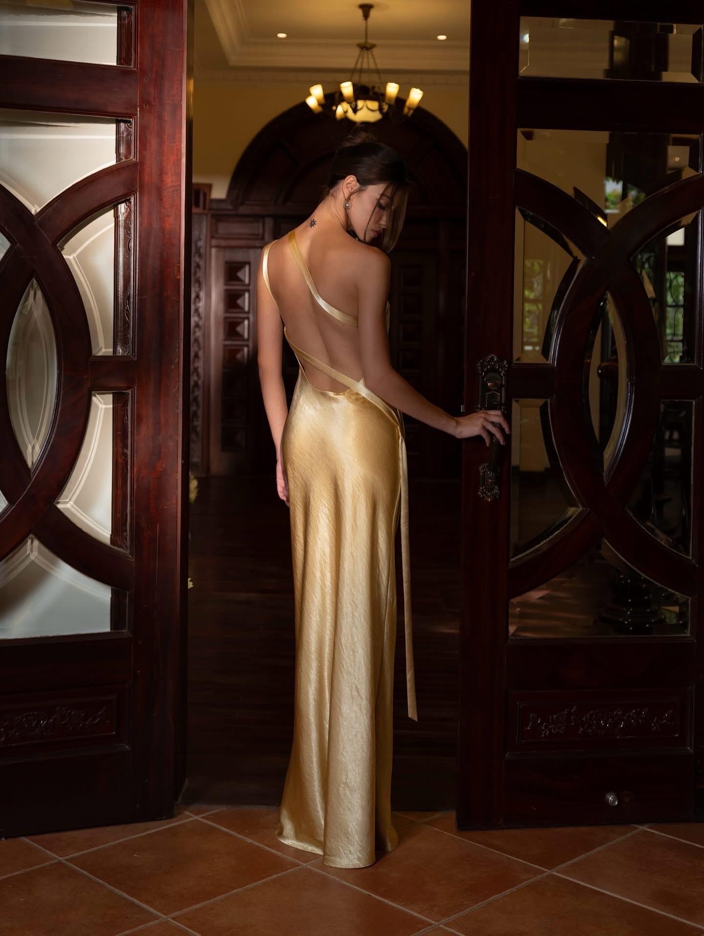 Gold Backless Dress - Etsy Gold Backless Dress - Etsy