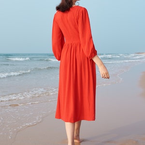 Linen Skater Dress-Linen Sundress-Linen Summer Dress image 8