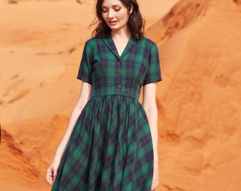 green emerald velvet dress Shell Cotton Empire Dress main image 0