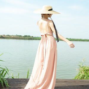 Linen Maxi Dress-Linen Long Dress-Bridesmaid Dress-Prom Dress-Occasion Dress-Holiday/Vacation Maxi Dress-Wedding Guest Dress-Special Event image 3