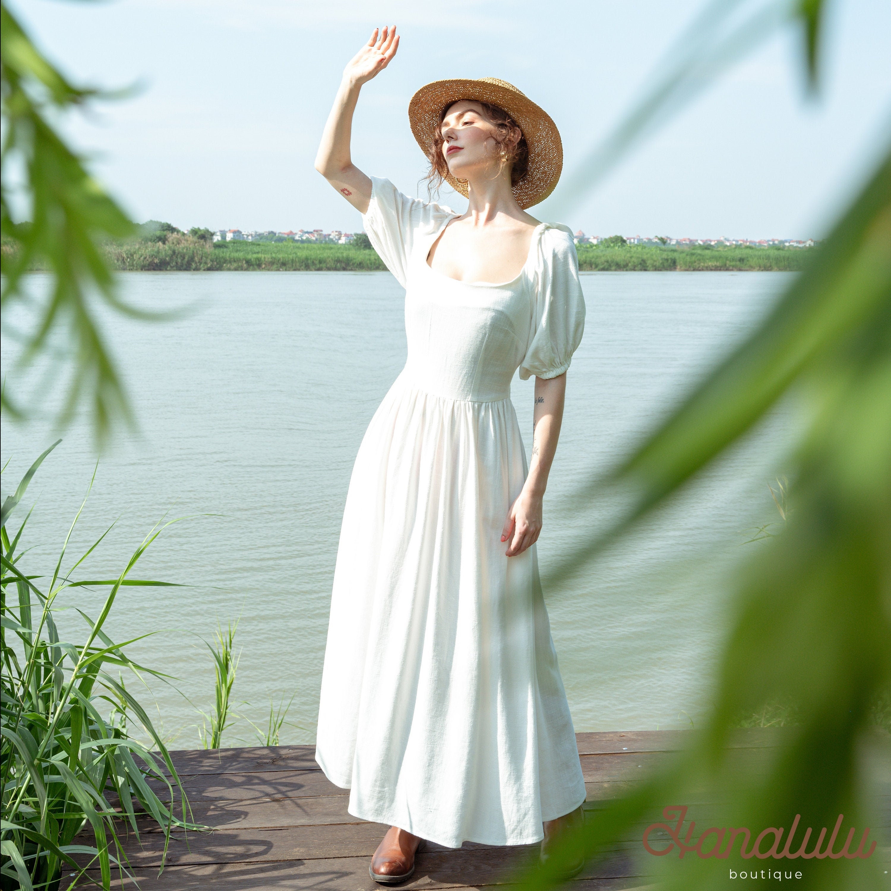 White Midi Dress Etsy