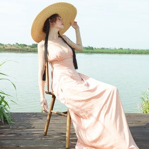 Linen Maxi Dress-Linen Long Dress-Bridesmaid Dress-Prom Dress-Occasion Dress-Holiday/Vacation Maxi Dress-Wedding Guest Dress-Special Event image 4