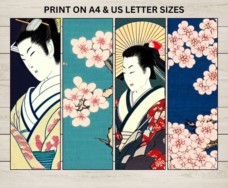 8 Japanese Ukiyo-e Art Printable Bookmarks Ukiyo Digital - Etsy
