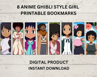 8 Anime Girl Signets, Studio Ghibli Inspiré, Manga Signets, Black Girl Signets, Signets Imprimables, Signets Bundle, Anime Gift Set