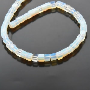 4/6/8mm White Opalite Square Box Beads, Loose Bead, Full Strand, Wholesale