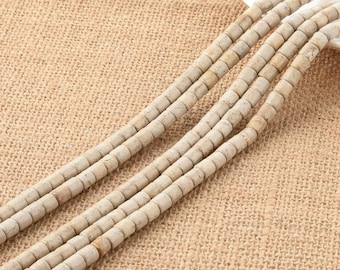 Perline di pietra preziosa naturale con tubo cilindrico liscio rotondo in pietra sabbia 6 * 6 mm