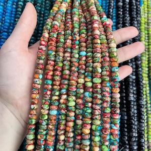 Colorful Imperial Jasper Rondelle Loose Beads 4*6mm 5*8mm Wholesale