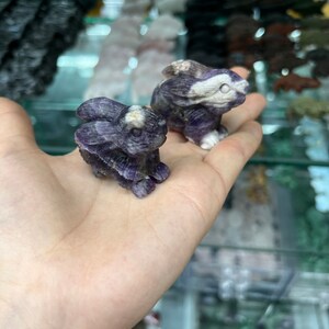 Natural Crystal Quartz Rabbit Statue, Hand Carved Gemstone Bunny ...