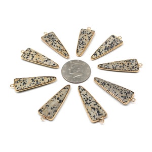 Spotted Jasper Triangle Pendant,Gemstone Pendant,Spotted Stone Charm,Necklace Pendant,Single Bail Connector,Jewelry Making Pendant
