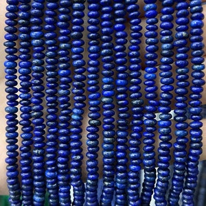2*4mm Lapis Lazuli Rondelle Beads, Blue Lapis Gemstone Stone, UFO Roundel Beads, Full Strand, Wholesale