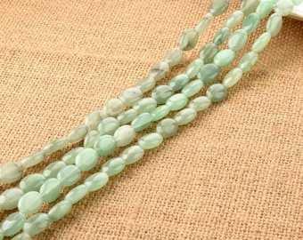 Lot De 4 Perles En Aventurine Verte - Forme Ovale/olive/riz 12x8 Mm - Pour Création De Bijoux