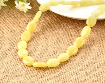 Lemon Jade Oval Flat Beads 12*16mm for DIY Jewelry Making