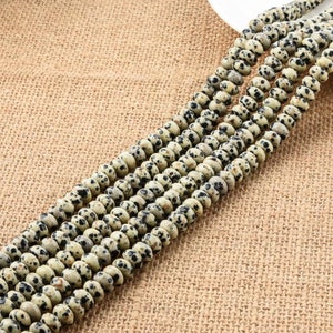 5 * 8mm Brillant Finition Dalmatique Naturelle Jaspe Rondelle Perles en forme de Rondelle