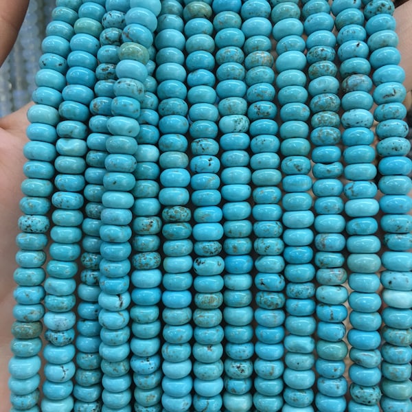 6mm/8mm blue turquoise rondelle beads full strand wholesale