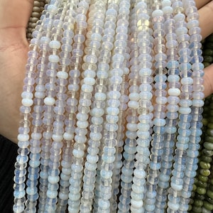 White Opalite Rondelle Bead 6mm 8mm Full Strand Wholesale