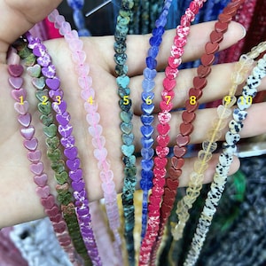 30 Arten 6mm Herz Kristall Perlen, Liebe Herz Lose Perlen, 6mm flache Herz Perlen Großhandel
