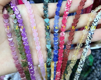 30 tipos de cuentas de cristal de corazón de 6 mm, cuentas sueltas de corazón de amor, cuentas de corazón planas de 6 mm al por mayor