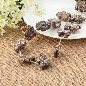 Cuentas colgantes de elefante jaspe de piel de leopardo 18*25MM