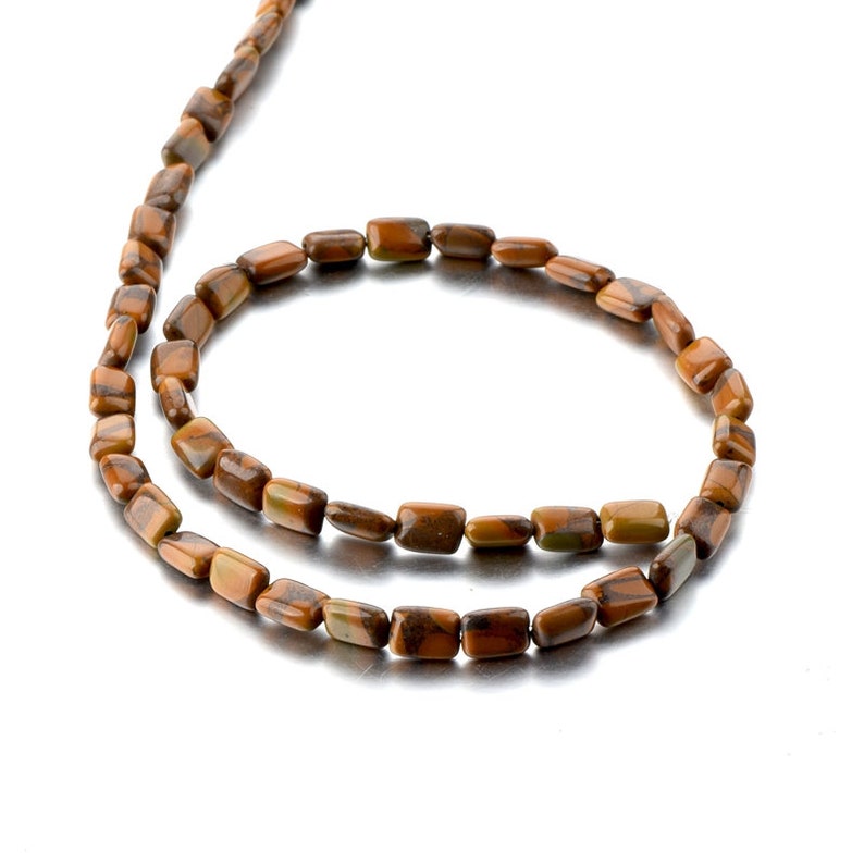 Bamboo Leaf Agate Yellow Rectangle Flat Beads 68mm for DIY Etsy